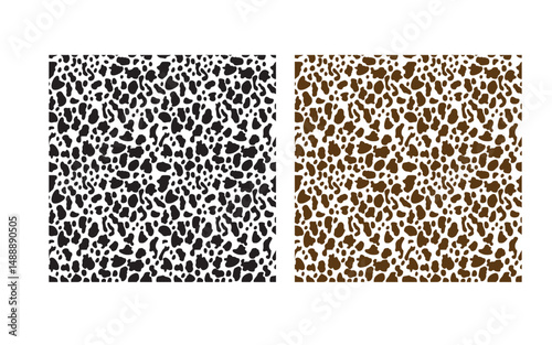 Seamless leopard print pattern featuring bold animal skin spots in warm brown tones. Ideal for fabric, fashion design, wallpaper, backgrounds, and textile projects. High-resolution vector illustration