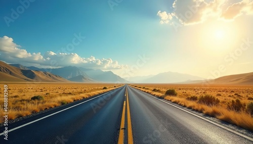 Defensive driving techniques shown on empty road, clear, horizon, lesson