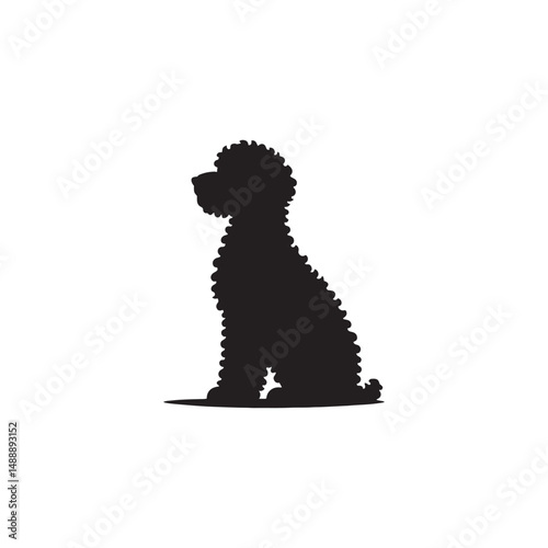 Lagotto Romagnolo Dog Silhouette – A charming outline of this curly-coated truffle hunter, showcasing its compact build, lively posture, and loyal temperament in clean vector form.
