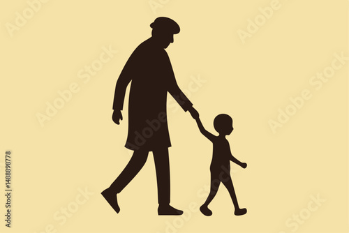 Silhouette of a family with a man, woman, and child, illustrating love and togetherness