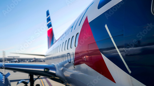 Wallpaper Mural Close up view of a delta airlines plane on the tarmac with a blue sky in the background on a sunny day Torontodigital.ca