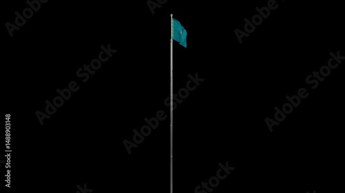 Kazakhstan Flag Animation | 4K Seamless Loop