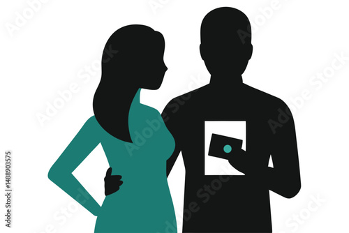 Vector illustration of a business woman's silhouette walking with a bag, perfect for depicting business, fashion, or everyday people