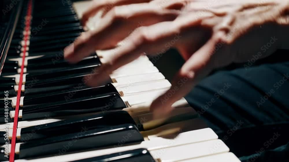 Detailed View of Piano Keyboard
