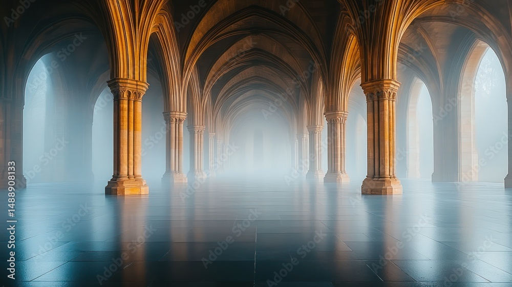 Obraz premium Misty Gothic Architecture