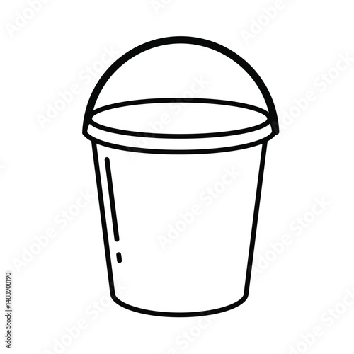 Plastic bucket silhouette isolated on white background. Bucket icon vector illustration design.