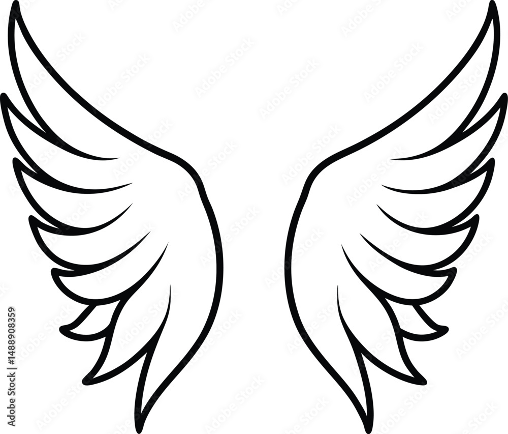 Fototapeta premium angel wings silhouette