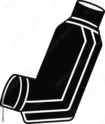 black silhouette of an asthma inhaler