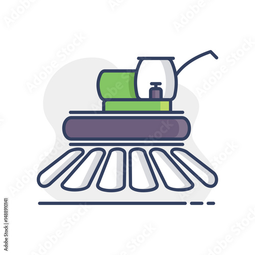 Combine harvester vector isolated icon
