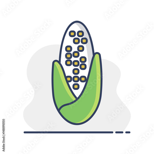 Corncob vector isolated icon Agriculture sign