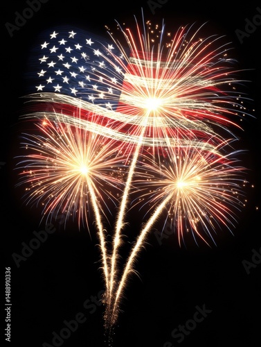 Wallpaper Mural Patriotic Fireworks Displaying USA Flag for Independence Day Celebration Torontodigital.ca