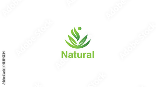 Agriculture Logo, Natural  combination of person shape with leaf, icon.