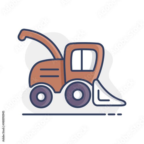 Combine harvester isolated vector icon