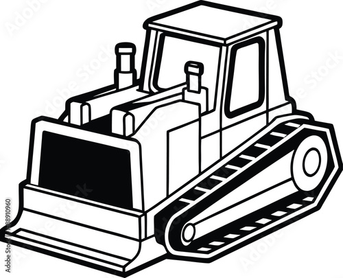 bulldozer isolated silhouette