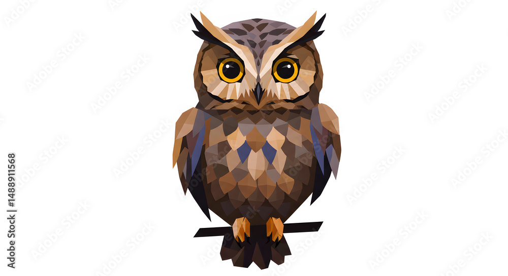 Fototapeta premium owl in cubot style