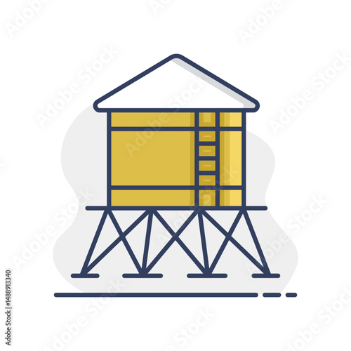 Water tower vector isolated icon