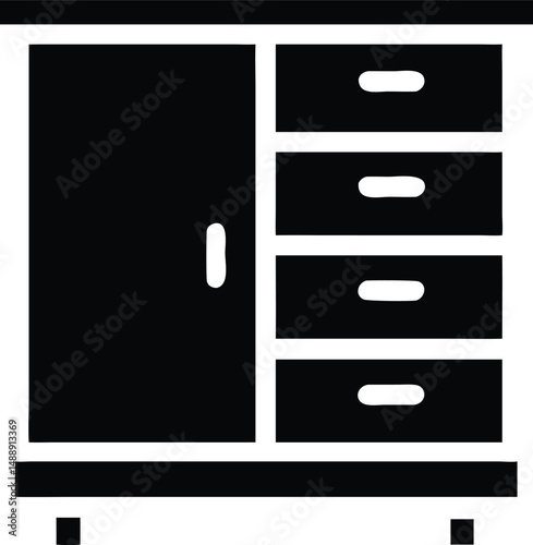 cabinet with drawers silhouette