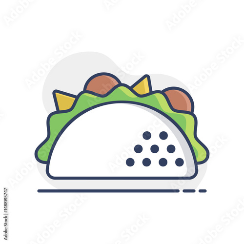 Taco vector icon. Fast food sign
