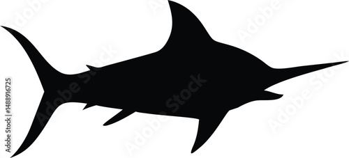 marlin fish isolated silhouette