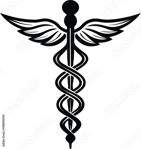 medical caduceus silhouette