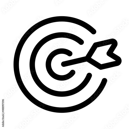 bullseye line icon. Vector format with fully editable strokes, business series.