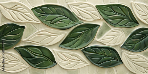 astarte.ai: Nature-Inspired Relief Artwork with Layered Green Leaves