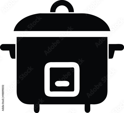 rice cooker isolated silhouette