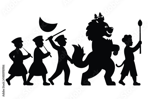 Devil and angel vector silhouette illustration of people's evolution