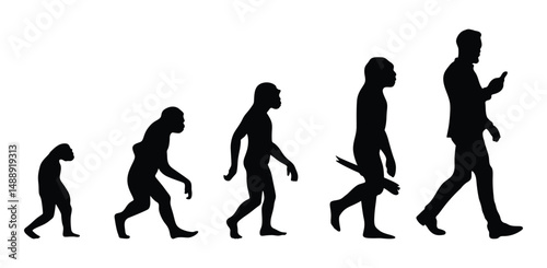 Evolution of human silhouette vector