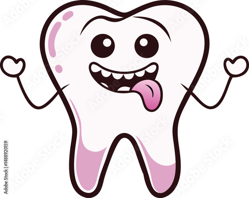 tooth cartoon character isolated silhouette