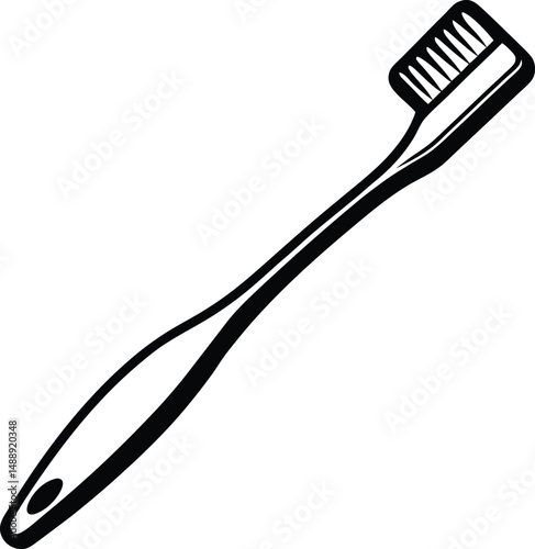 toothbrush isolated silhouette