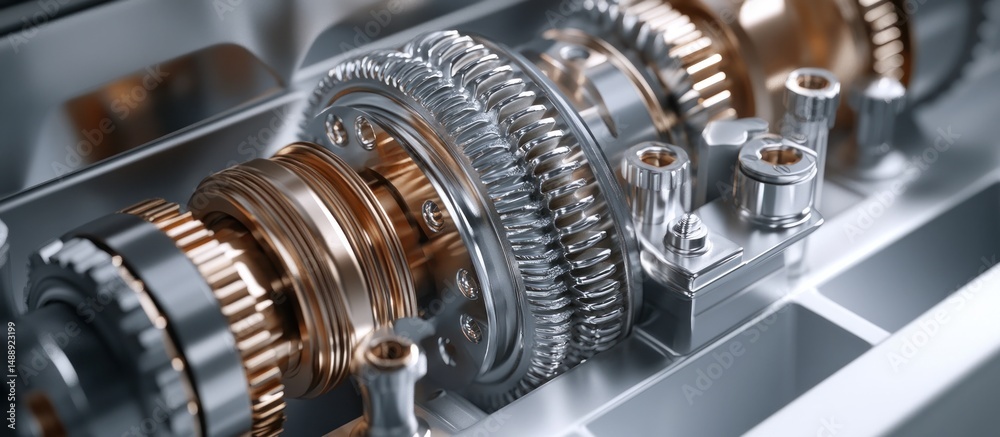 Fototapeta premium Intricate Gear System: Precision Engineering and Mechanical Marvel