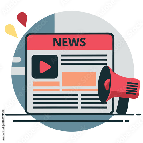 Conceptual Illustration of the News Media Reporting on a Breaking Story