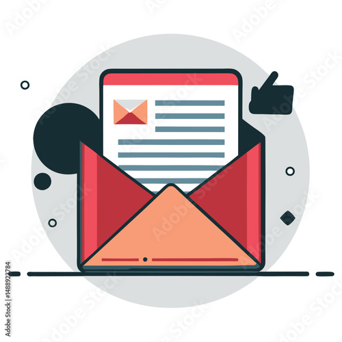 Creative Newsletter Concept Illustration Featuring a Woman Reading