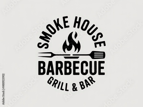 Smoke House Barbecue Grill & Bar logo design.