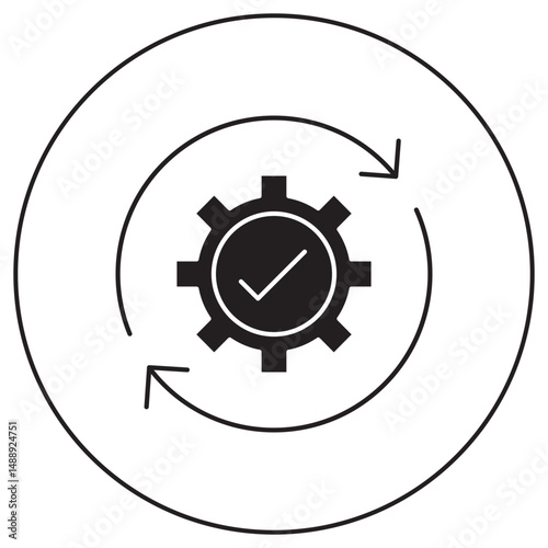 Autonomy and Control icon, Empowered Decisions Balancing Autonomy and Control, Mastering Independence Strategies for Effective Self-Management, vector