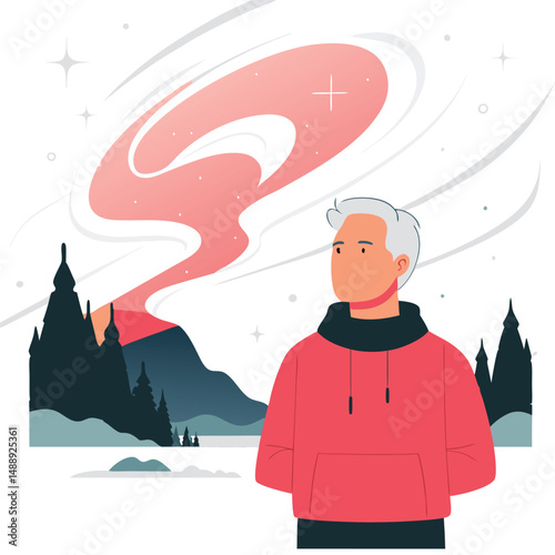 Ethereal Northern Lights Dance Across the Night Sky (Concept Illustration)