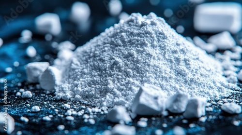 Obraz na płótnie Pile of white powder on dark surface w salonie