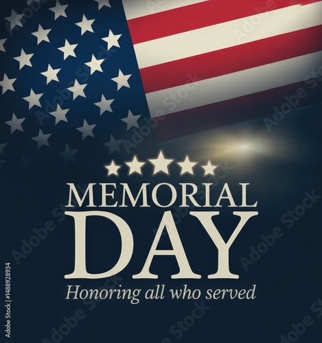 Memorial Day tribute with American flag.