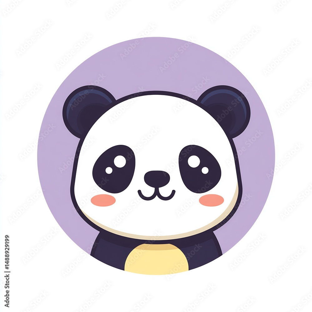Fototapeta premium happy panda face cartoon 