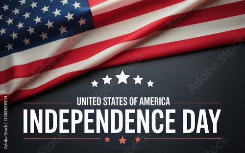 American flag with Independence Day text.
