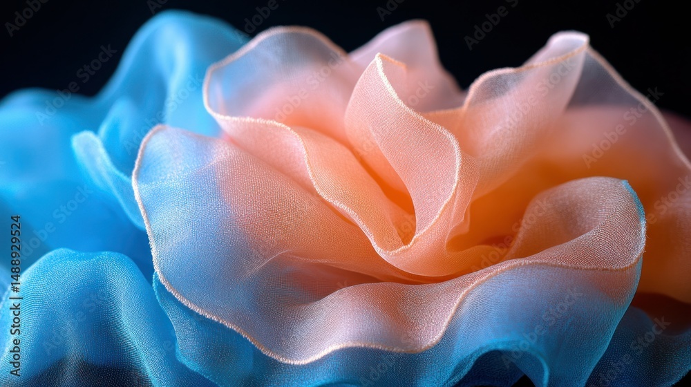 Soft, flowing fabric in ombre colors