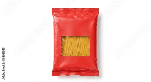 Red Spaghetti Bag with Transparent Window