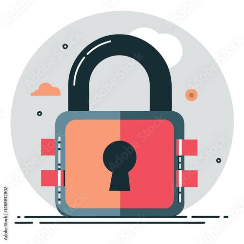 Conceptual Illustration of an Unlocked Padlock Symbolizing Freedom and Security