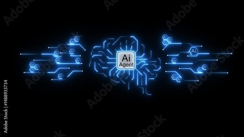 ai agent- businessman working with virtual reality at office. AI Agents, Headlines Fast Scree international communication network concept. Multinational people community. Human resources.