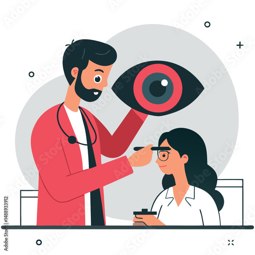 Ophthalmologist Examining a Patient's Eye with Advanced Optical Equipment