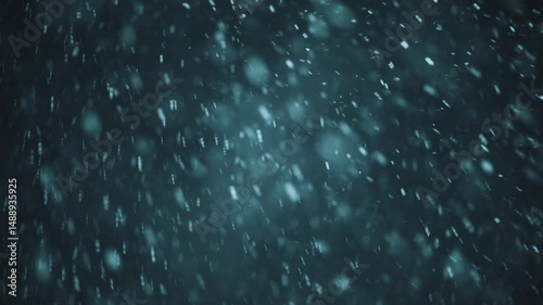 Dense snow falling at night abstract background