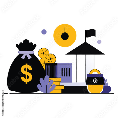 Thrilling Payday Illustration Depicting Financial Relief and Excitement