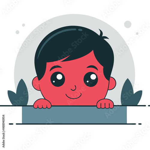 Illustration Depicting the Concept of Peeking and Curiosity