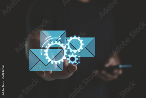 Foto Email marketing, email automation, marketing automation concept